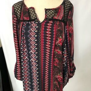 Rewind Multicolor Geometric and Floral Blouse